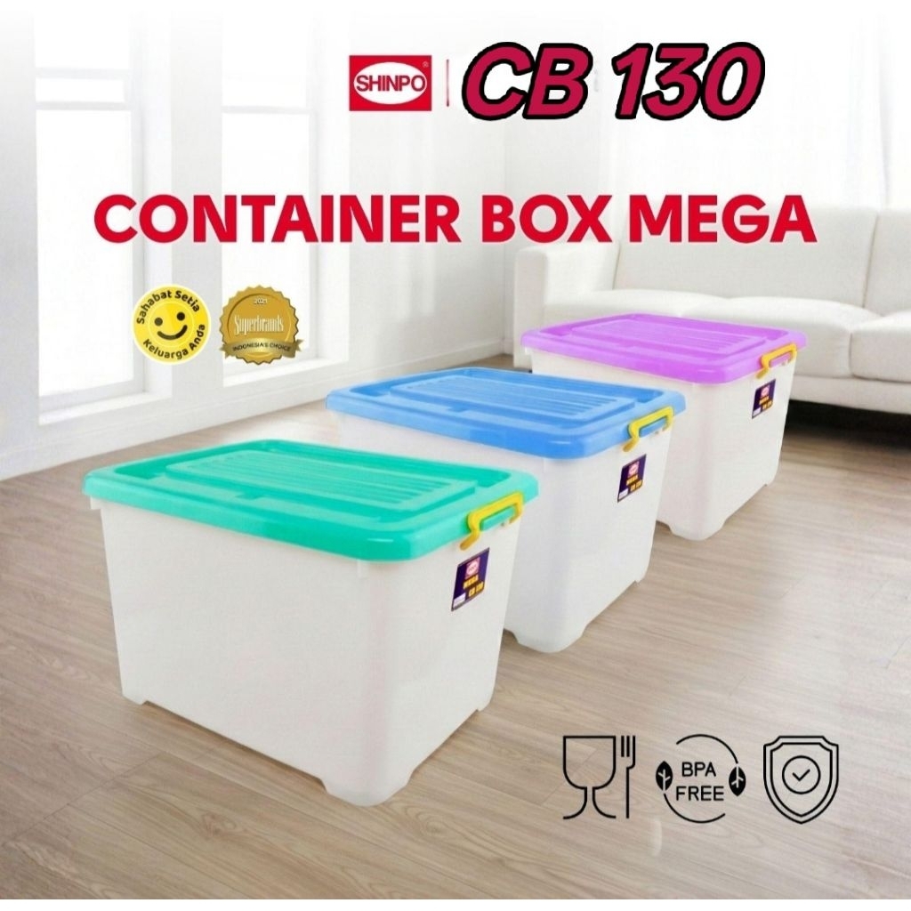 Shinpo CB130 Box Container Dengan Roda CB 130 Mega 130 Liter
