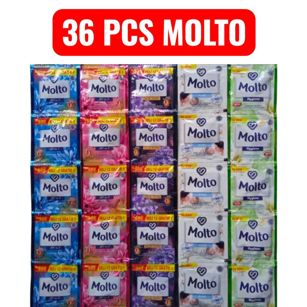 molto Renceng molto 500 Pewangi pakaian  renceng isi 36 pcs