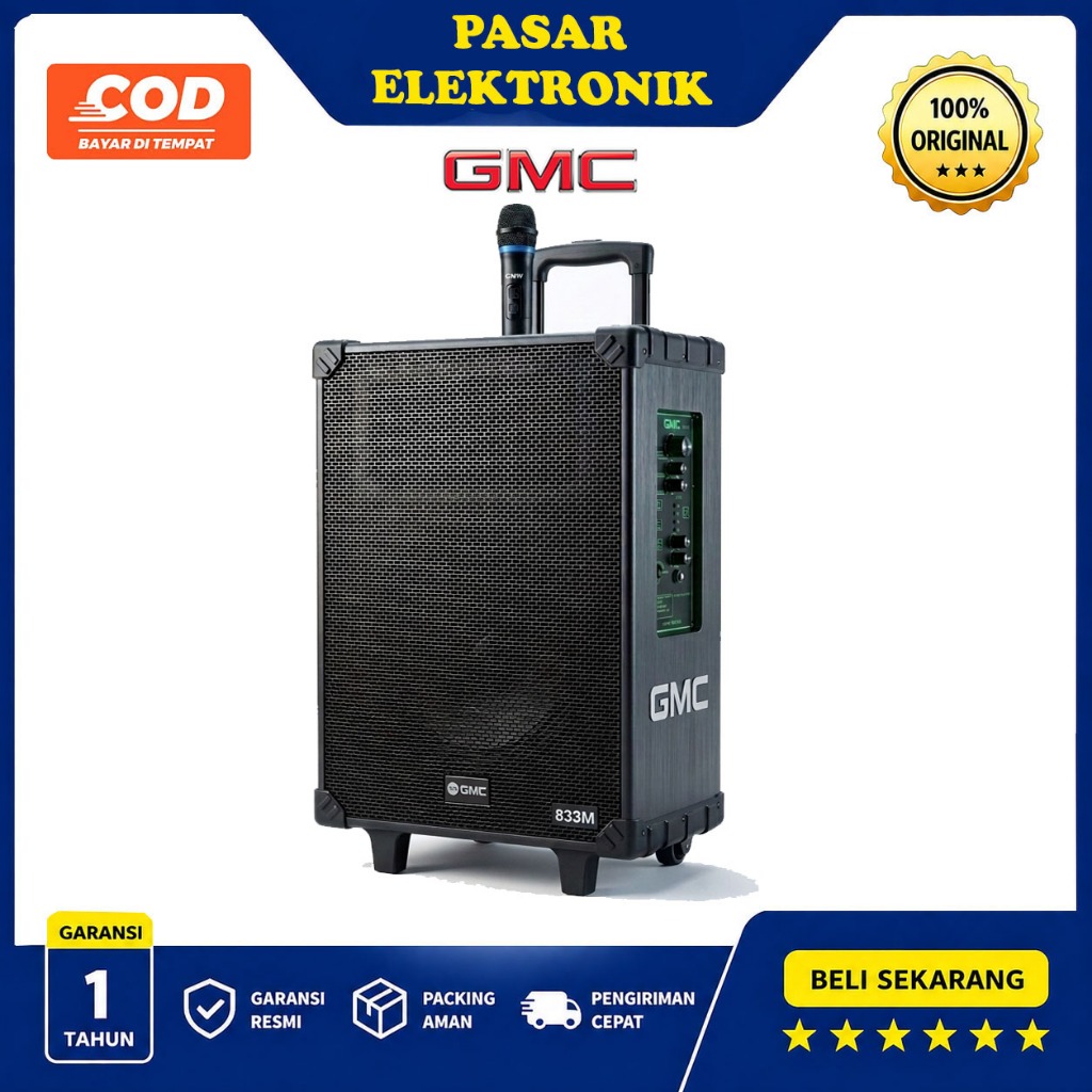 Speaker Meeting GMC 883M Speaker Portable Bluetooth 12 Inch Free Mic Wireless