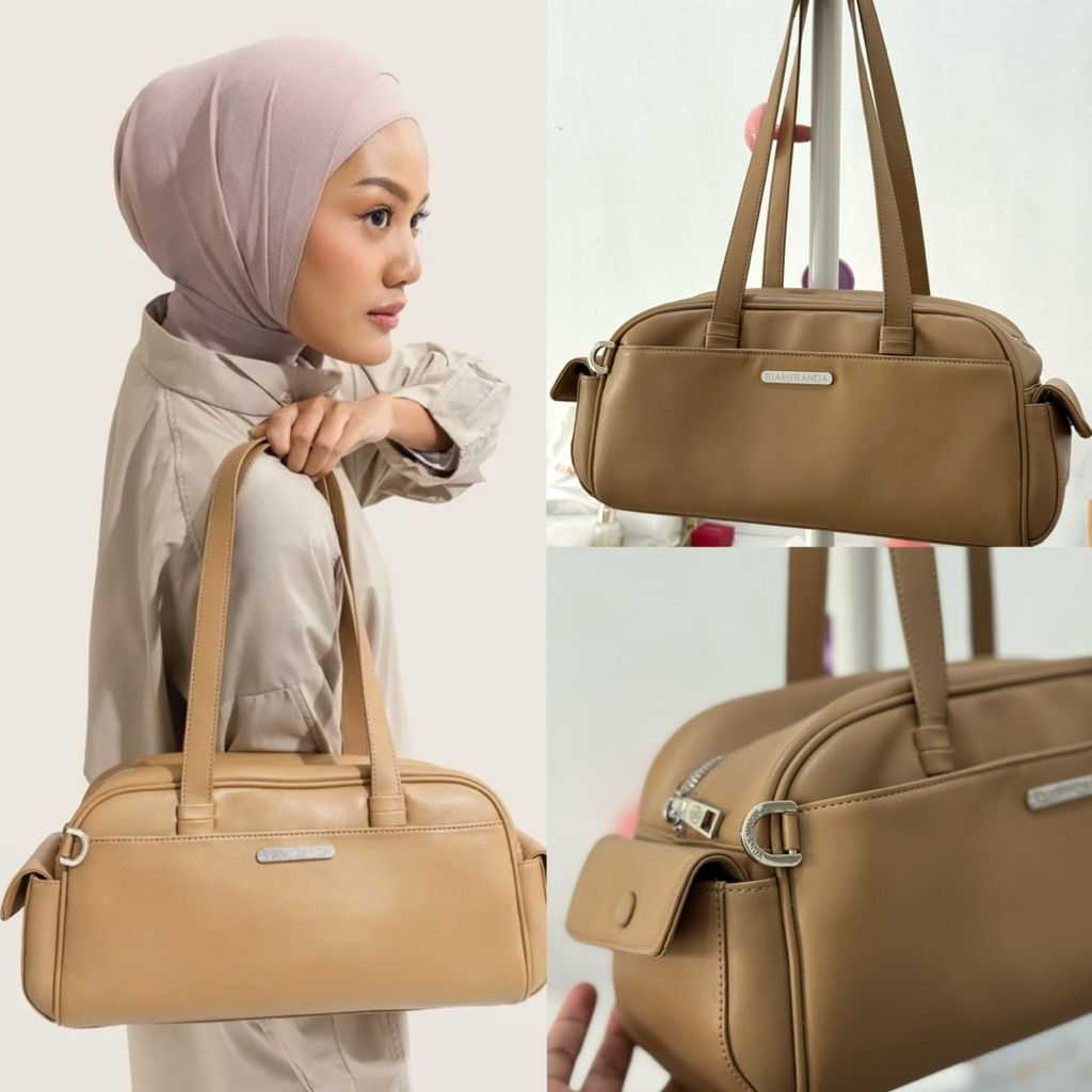 Ria Miranda-Preloved Riamiranda Kamala Medium Baguette Bag Tan-Tas Wanita