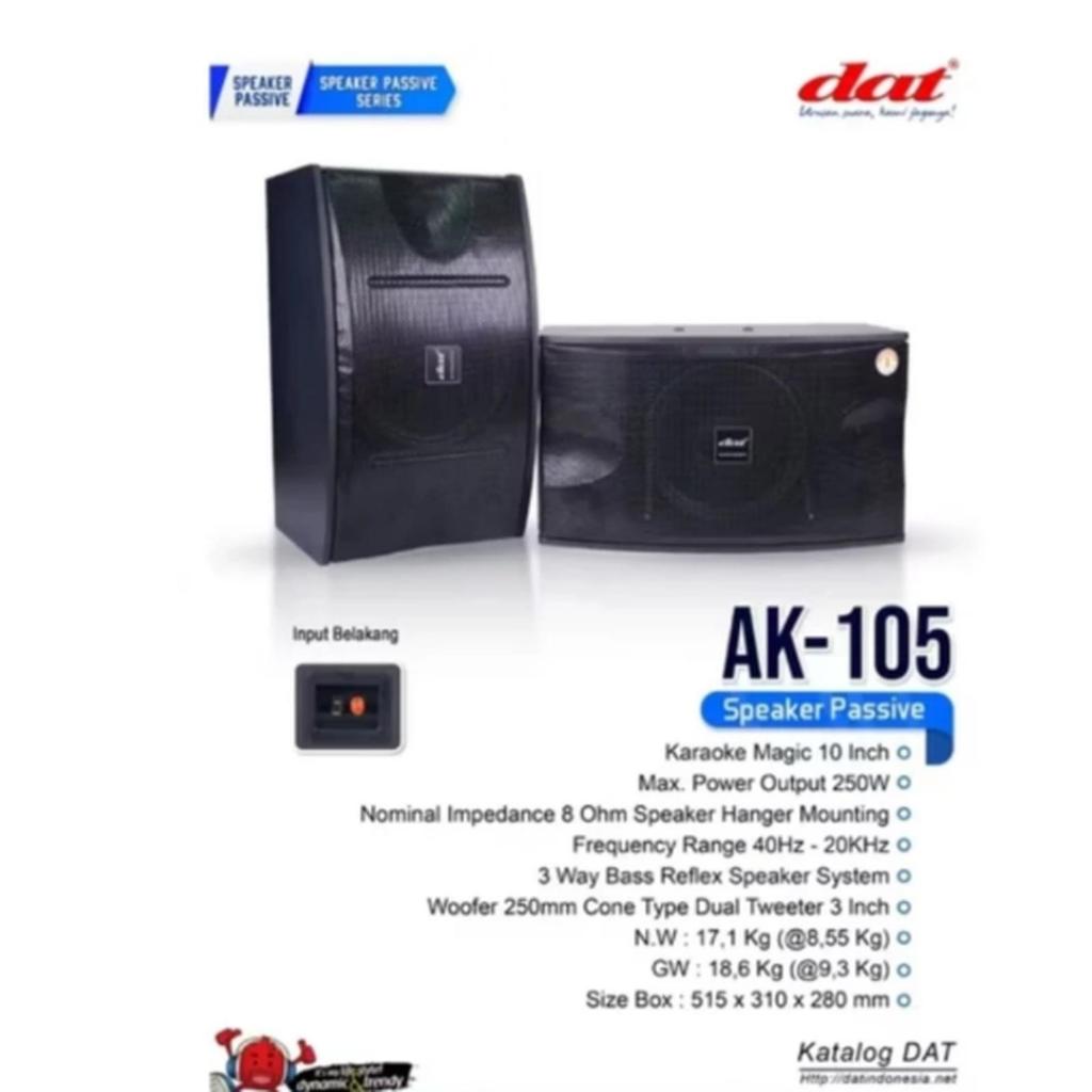 Speaker Pasif 10 Inch DAT AK 105 / AK105 Original Sepasang