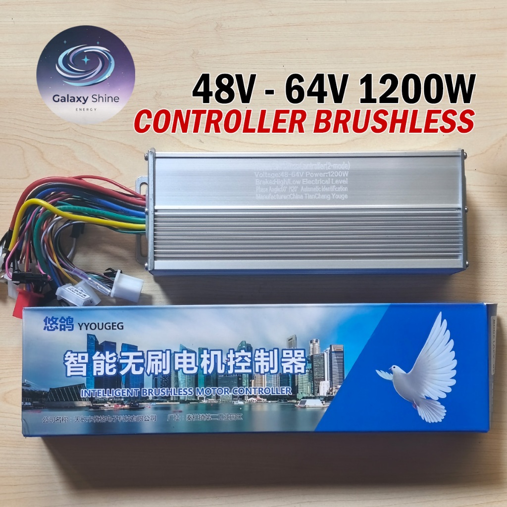 CONTROLLER SEPEDA LISTRIK UNIVERSAL 48V 60V 64V 1200W BLDC MOTOR BRUSHLESS MERK YYOUGEG CONTROLLER 2