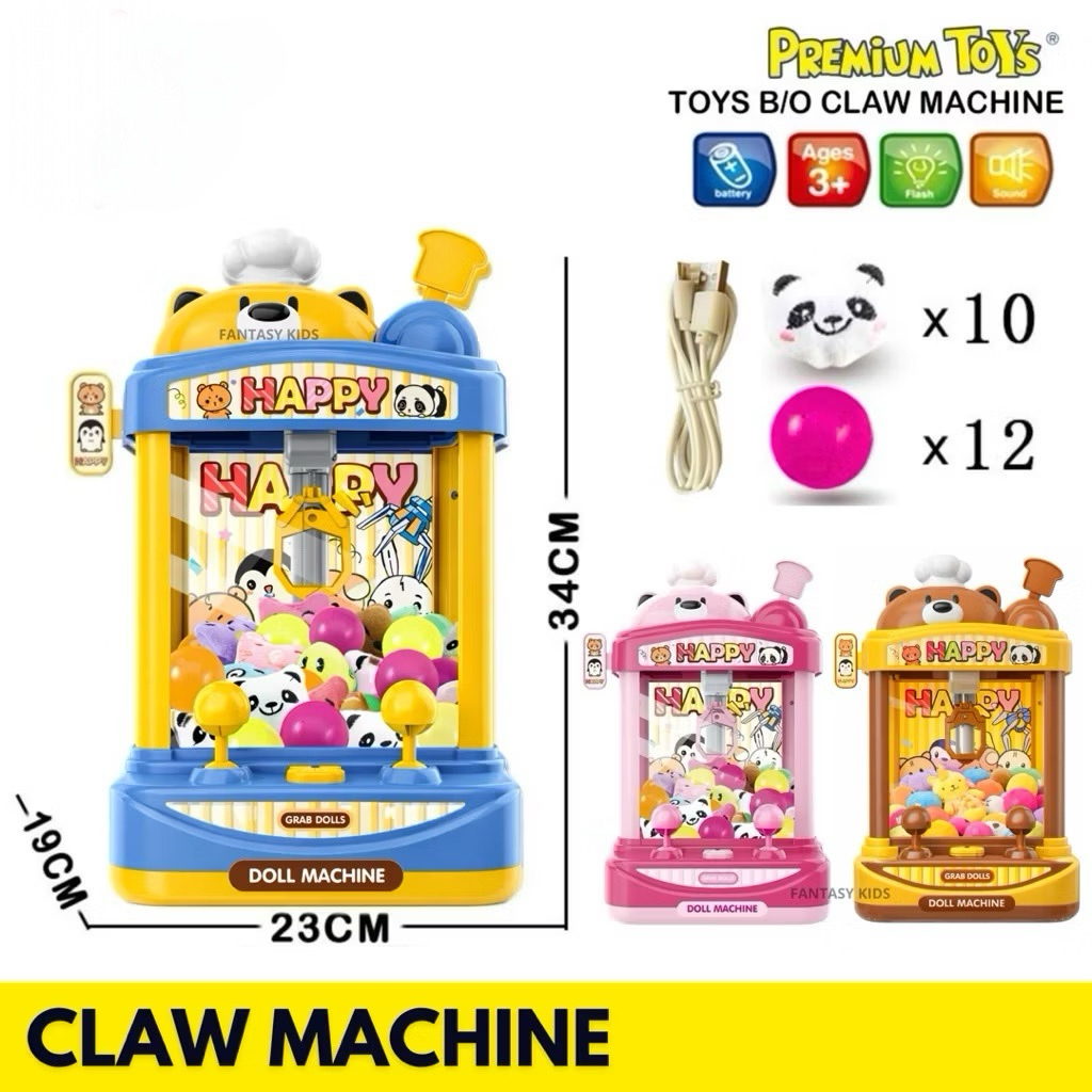Mainan mesin capit boneka dan bola- Mainan anak Claw Machine - Mainan Capit boneka - Mainan capit Ti