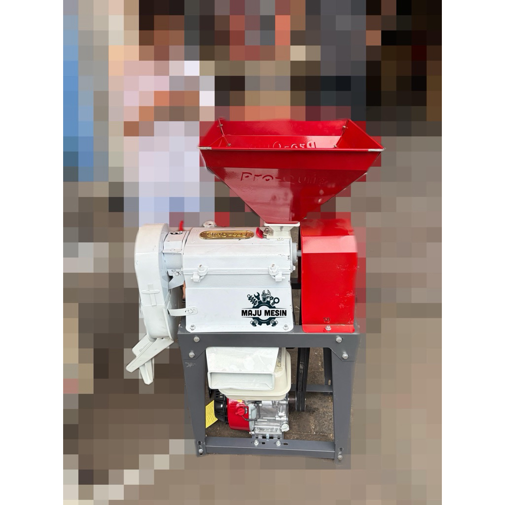 PRO-QUIP Mesin Giling Padi Portable Komplit Penggerak Bensin / Rice Mill Mini Alat Giling Gabah