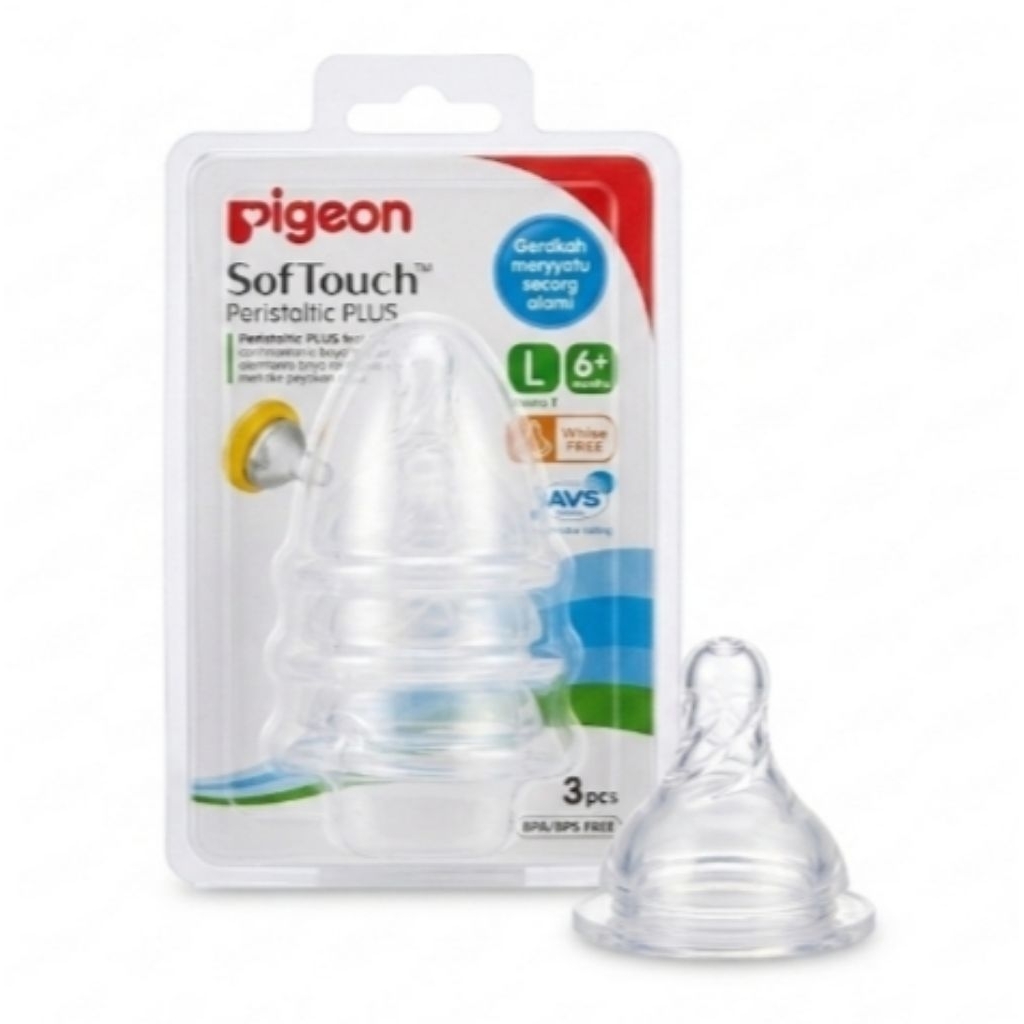 Pigeon Dot Susu Peristaltic Plus Wide Neck - Desain Menyerupai Puting Asli, Elastis, Bebas BPA