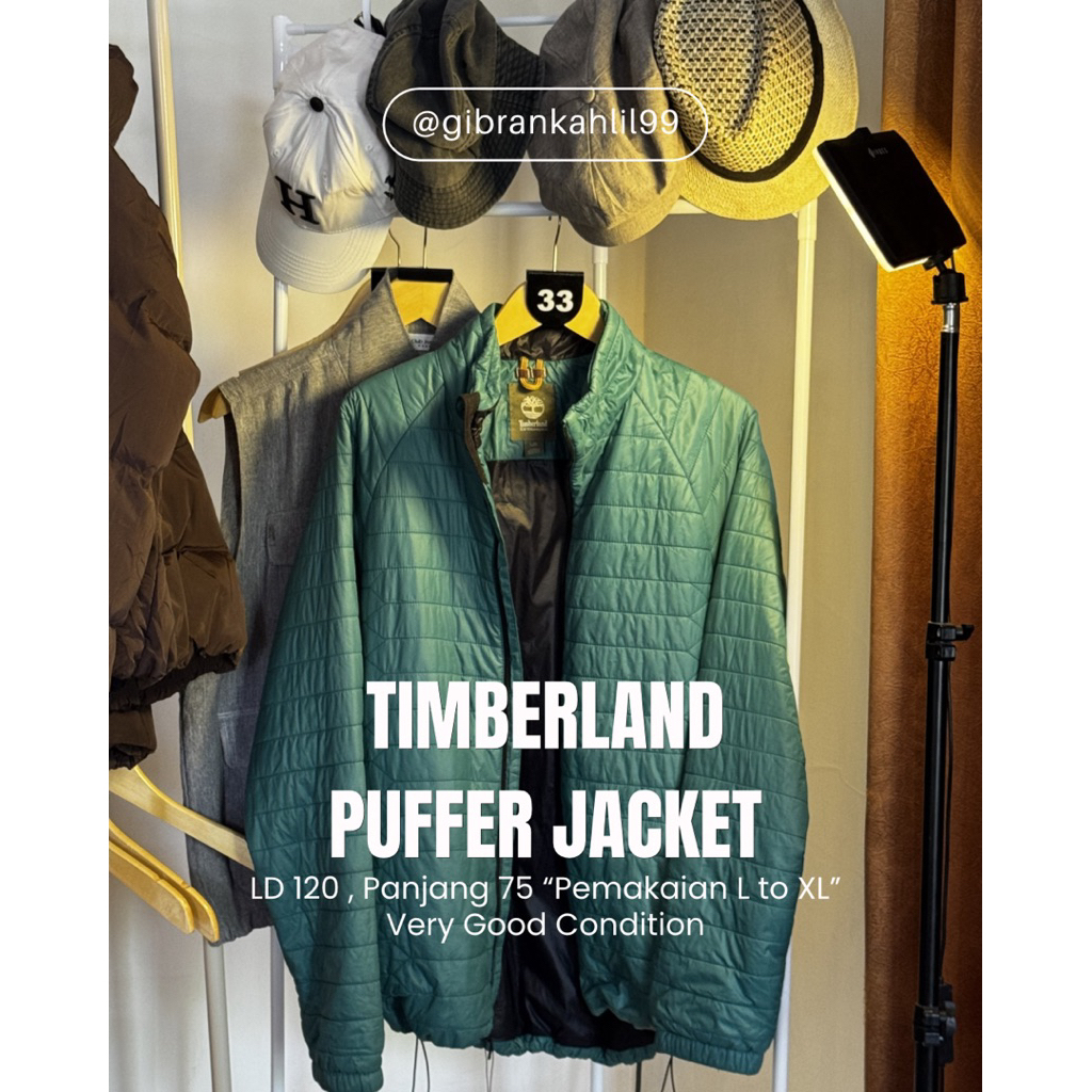 Timberland Puffer Jacket Hijau Tosca Ukuran L-XL