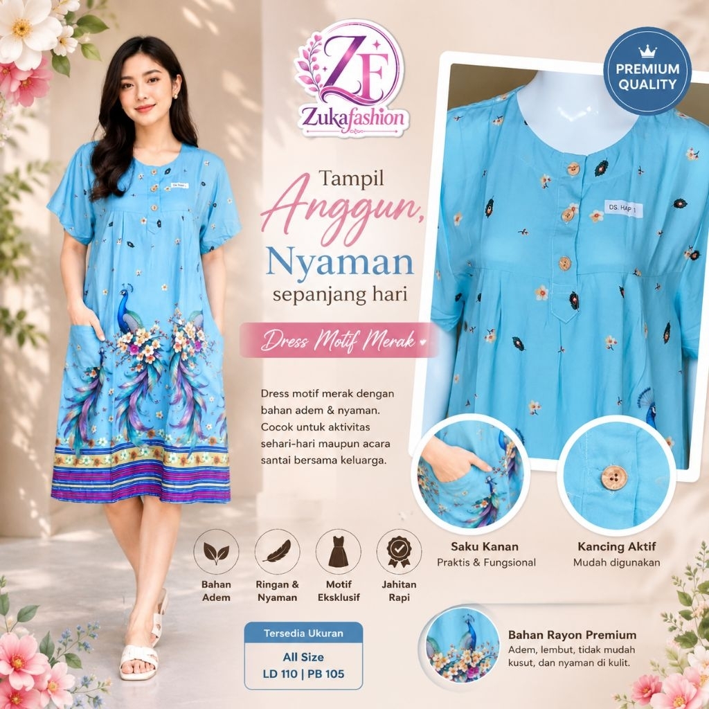 Daster HAP Ukuran LD 110 PB 105 Rayon Premium