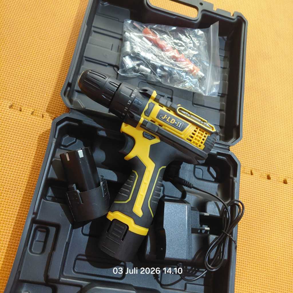 JLD CORDLESS 18volt 12volt BOR 10mm besi kayu BATRAI CORLESS CODLESS