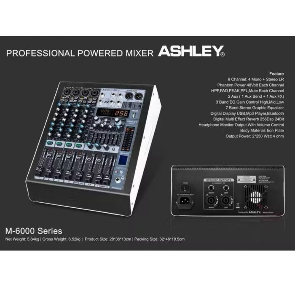 Power Mixer Ashley M6000 Original Produk Ashley Mixer Power