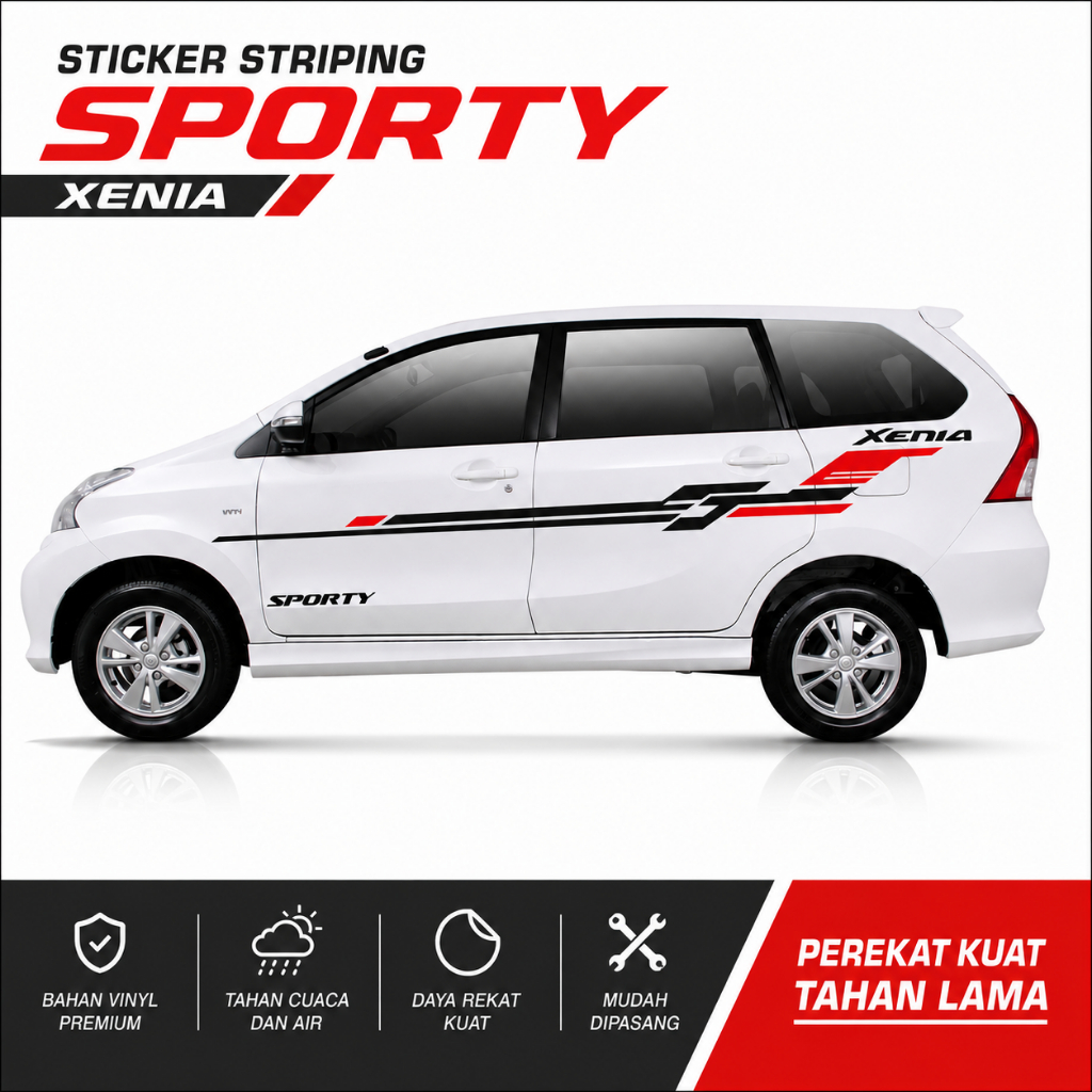 Stiker Mobil Xenia Sporty Striping Body Sticker Cutting Avanza Tahan Air