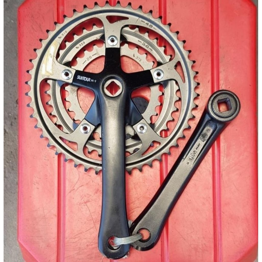 Crankset Suntour X-1 Japan Black 28-38-48T