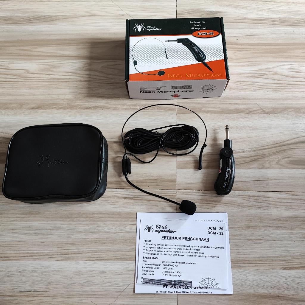 Mic Jepit Bando Telinga Clipon Clip On Black Spider DCM22 DCM-22 DCM 22 Condenser Clip On Mic Imam O