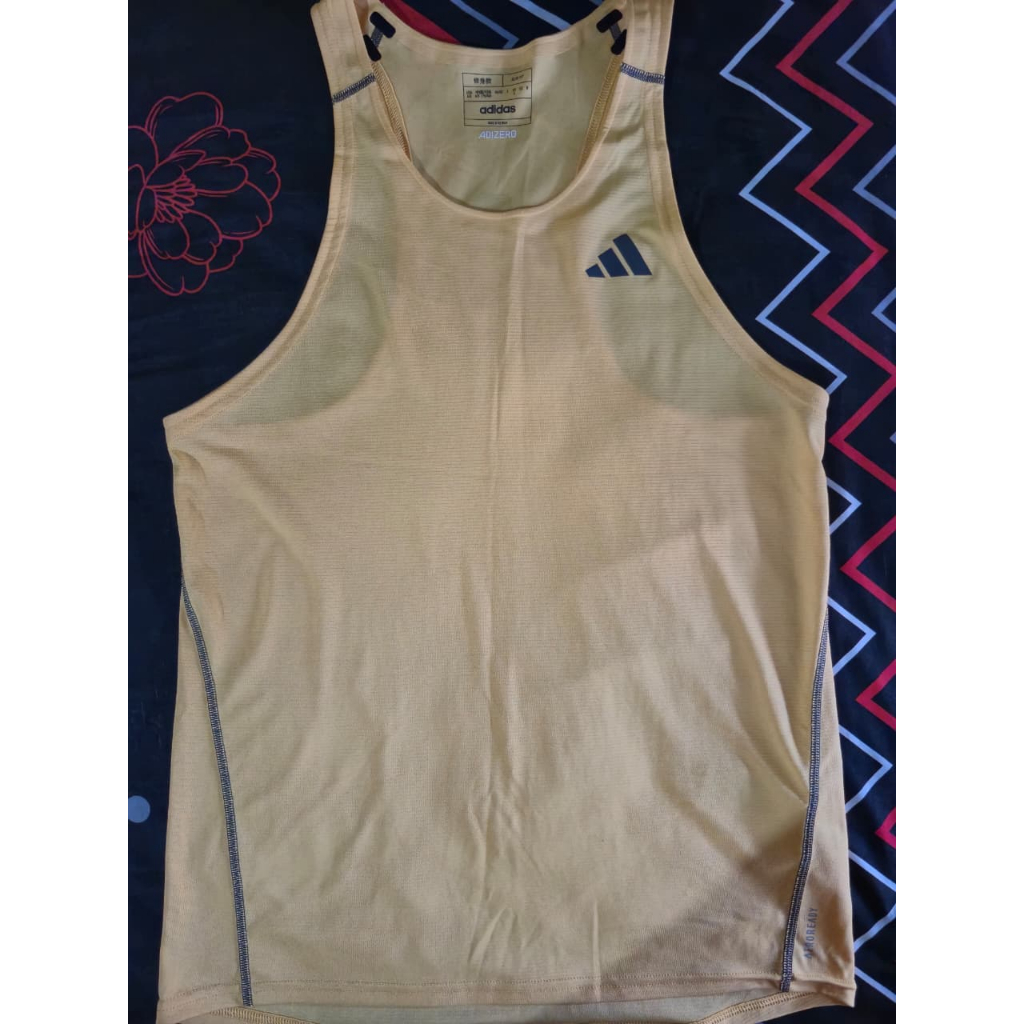 Adidas Adizero Running Singlet Yellow