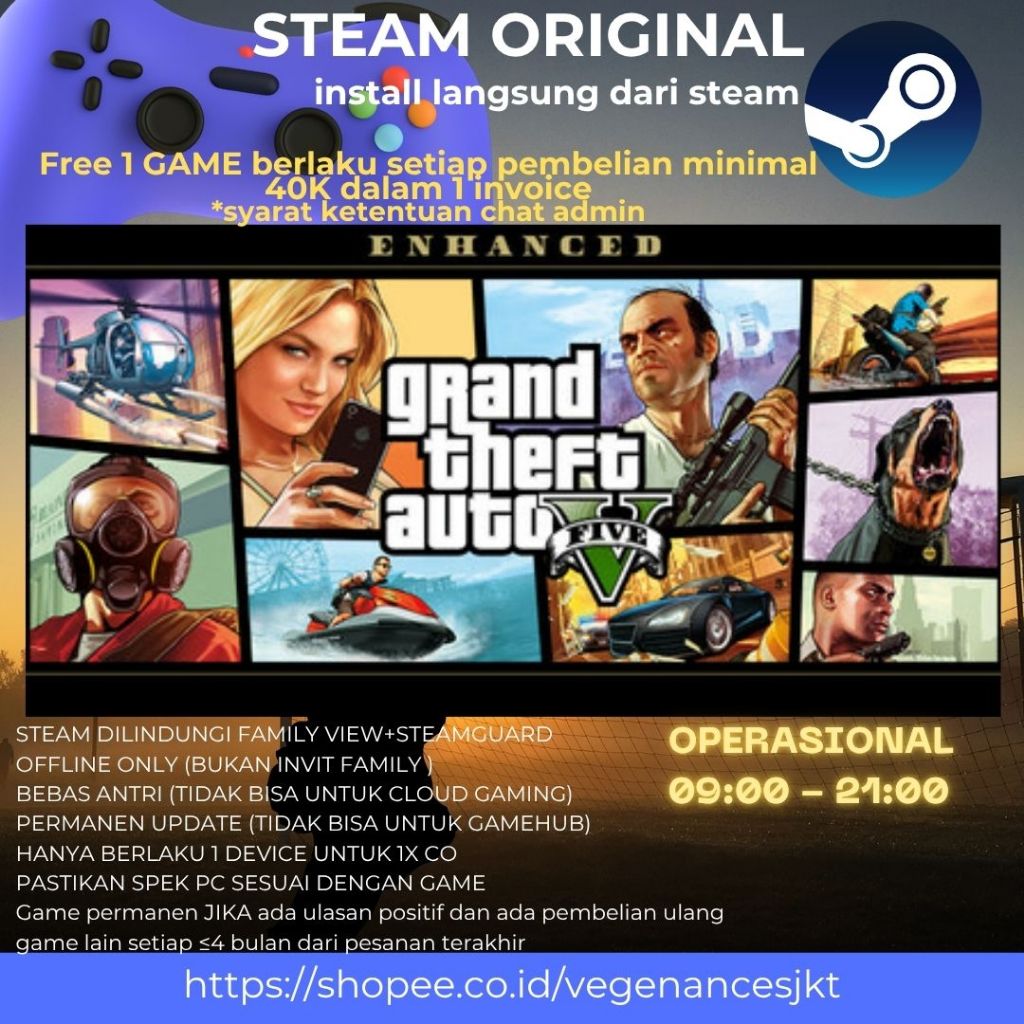 Grand Theft Auto V Enhanced Gta 5 PC Game Original + Latest Update