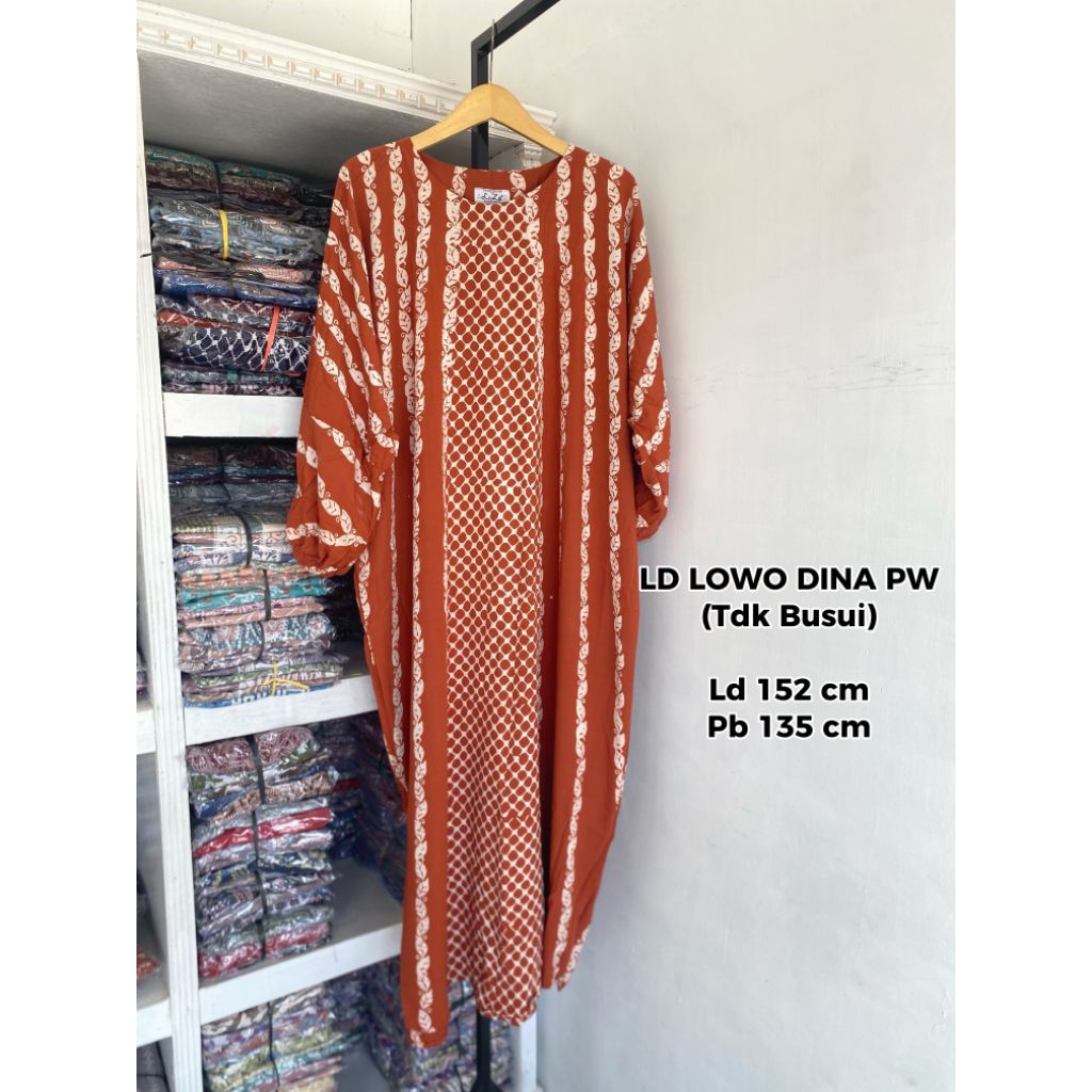 Batik Luza~ Long Dress/Daster Lowo Dina Tangan Panjang| Gamis Lowo|Daster Luza| Daster Kelelawar