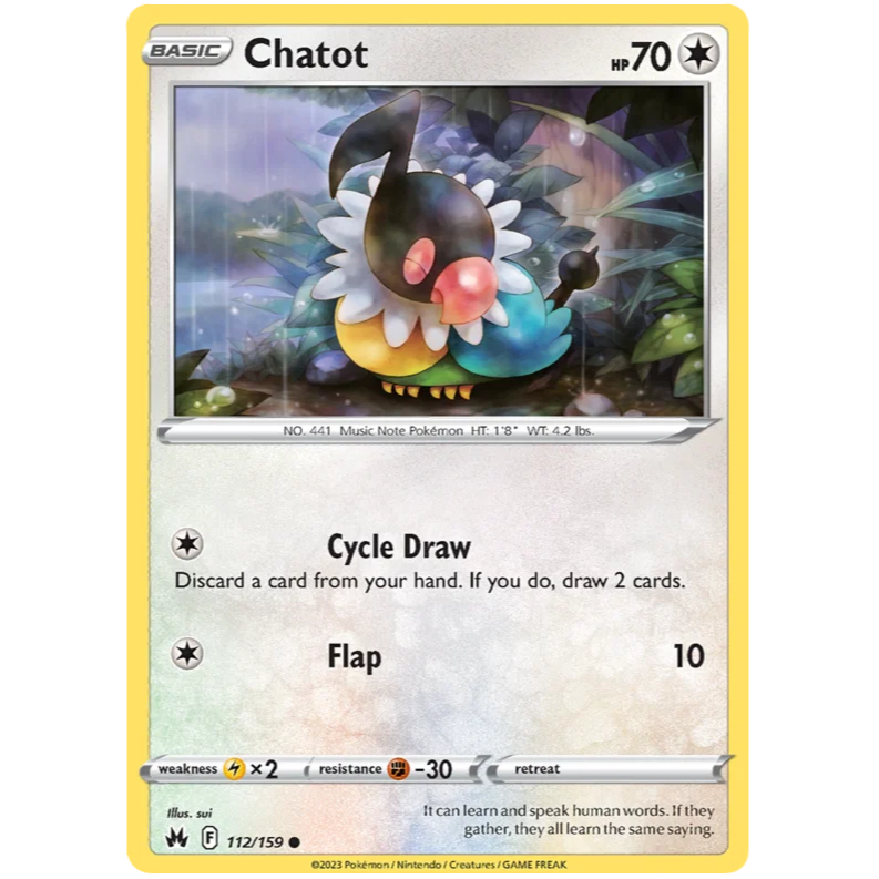 Pokemon Chatot TCG Kartu Bulk Common