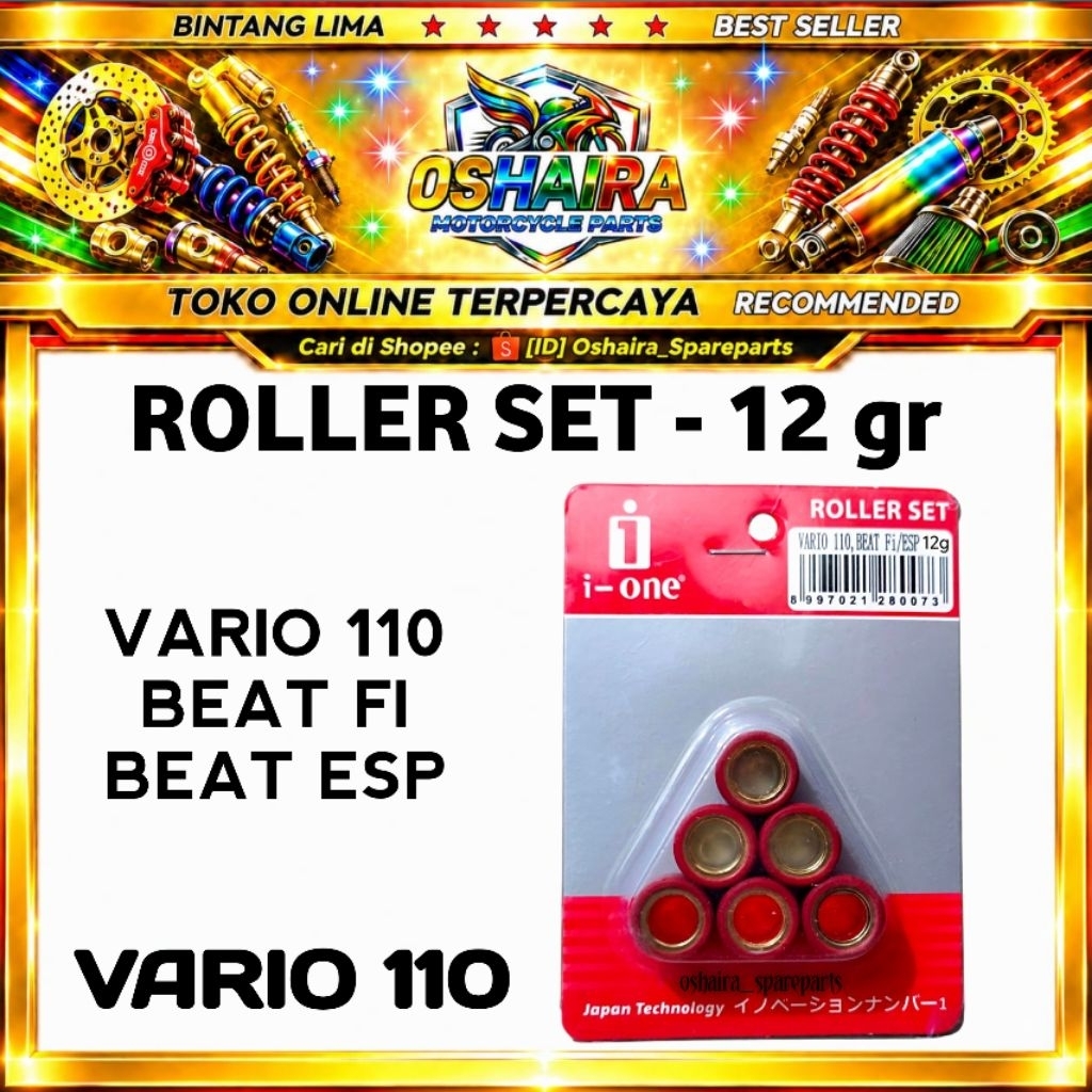 ROLLER i-one (6 Pcs) 12gr / ROLLER SET VARIO 110 / BEAT FI , BEAT ESP ,  ROLLER VARIO 110 ROLLER BEA