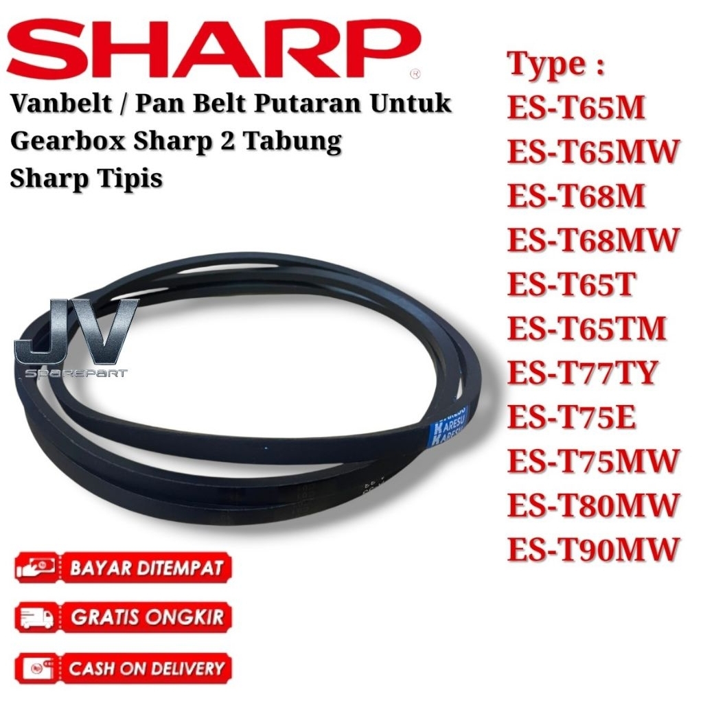 Vanbelt Panbelt Karet Putaran Mesin Cuci 2 Tabung Sharp Tipis ES-T65M T65MW T68M T68MW T65T T65TM T7