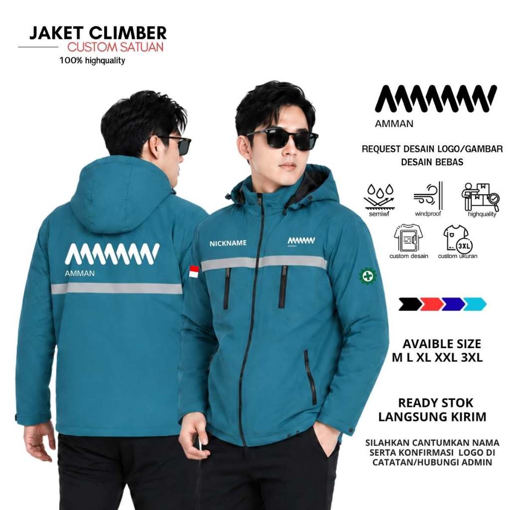 JAKET CUSTOM PT PERUSAHAAN TAMBANG AMMAN MINERAL SABLON SATUAN