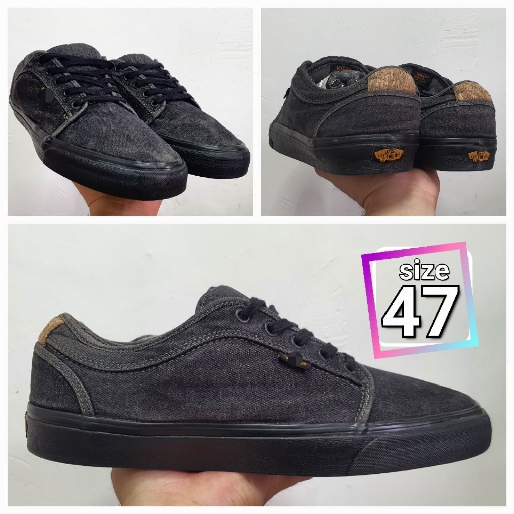 Sepatu Casual denim hitam Skateboard size 47 Second ori shoes