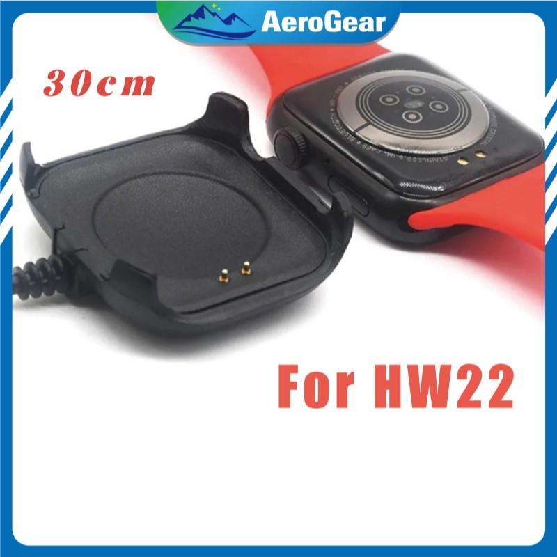 Dock Charger Smartwatch 2 PIN USB Cable Casan Untuk HW19 HW22 T500 T55 T500+ Series 7 Jam Pintar Hua