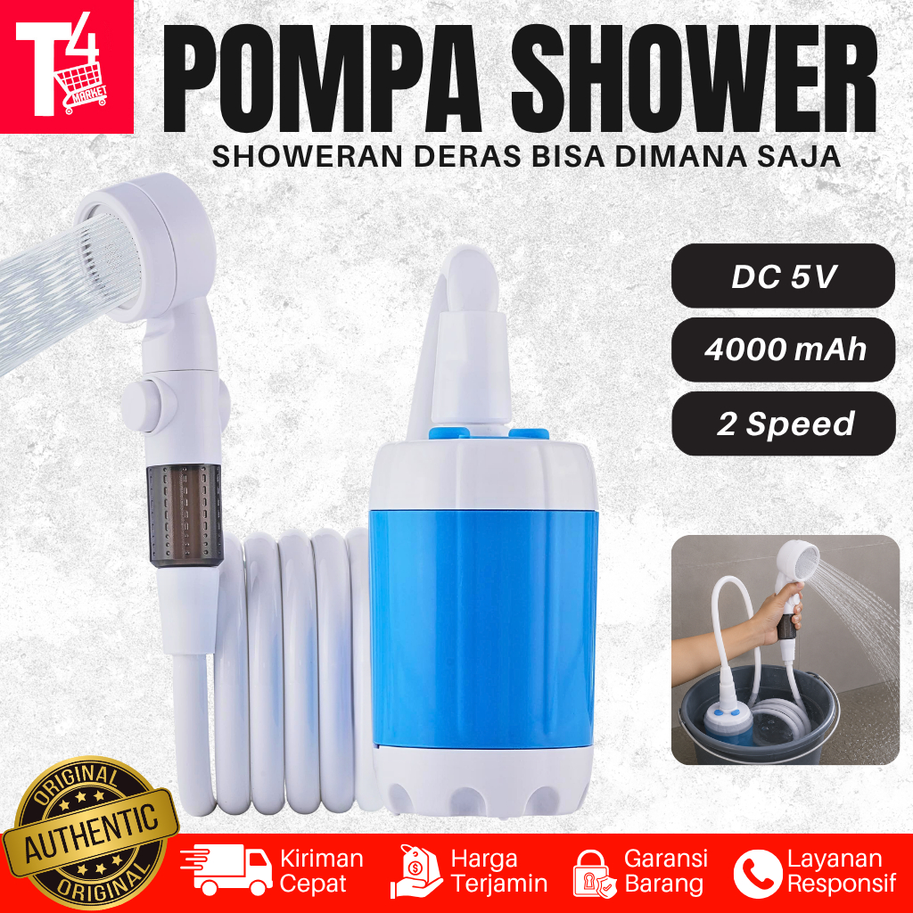 Shower Portable Pompa Celup Shower Baterai Kran Jet Shower Mandi Outdoor Pump Portable Sprayer Cuci