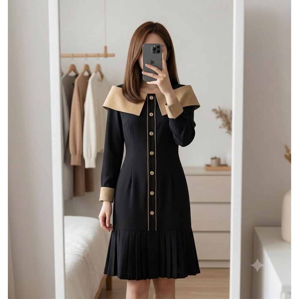 korean black dress // formal dress