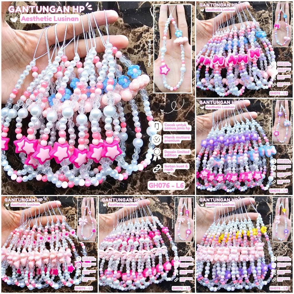 (12 pcs) Gantungan Hp Phone Strap Gantungan Tas Bag Charm Gantungan Kunci Keychain Barang Grosir Aks