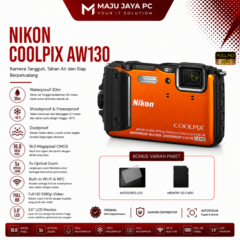 NIKON COOLPIX AW130 UNDERWATER CAMERA