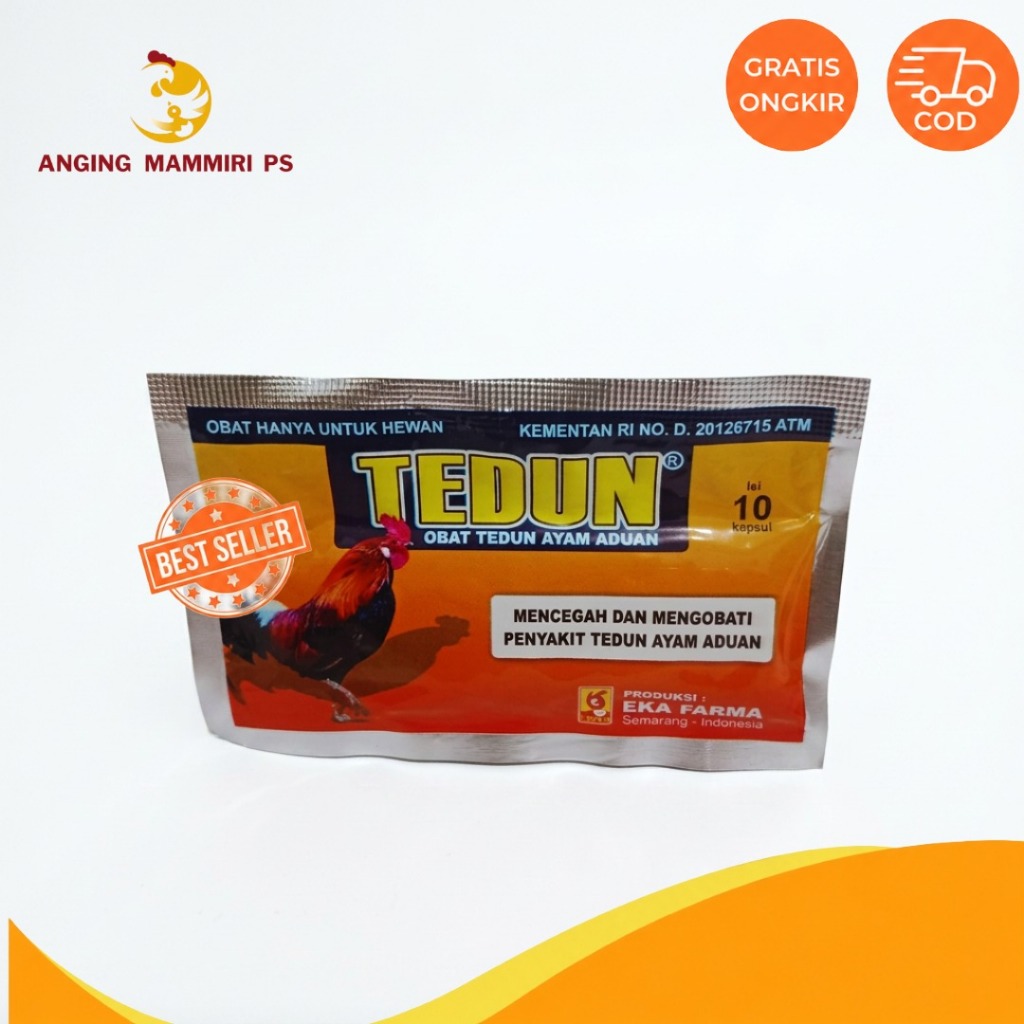TEDUN (10 KAPSUL - Obat tedun pada ayam)
