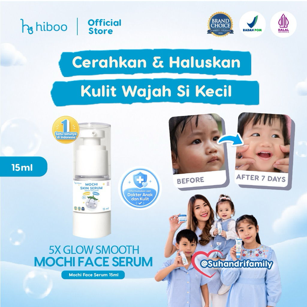 Hiboo Mochi Face Serum with Japanese White Tomato 2 in 1 Face Cream Bayi & Lotion Bayi 15 ml - Skinc