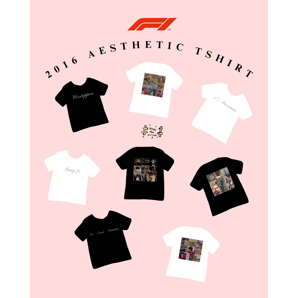 F1 2016 AESTHETIC TSHIRT (Verstappen ver)/ Kaos Pria Wanita/ Kaos F1/ Formula One/ F1 Merchandise