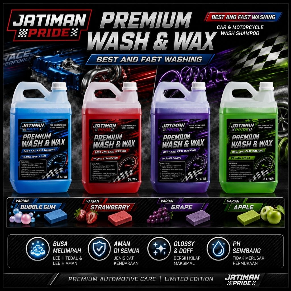 Jatiman Pride Sabun Cuci Motor Mobil Busa 5 Liter Shampo Kendaraan 4 Varian