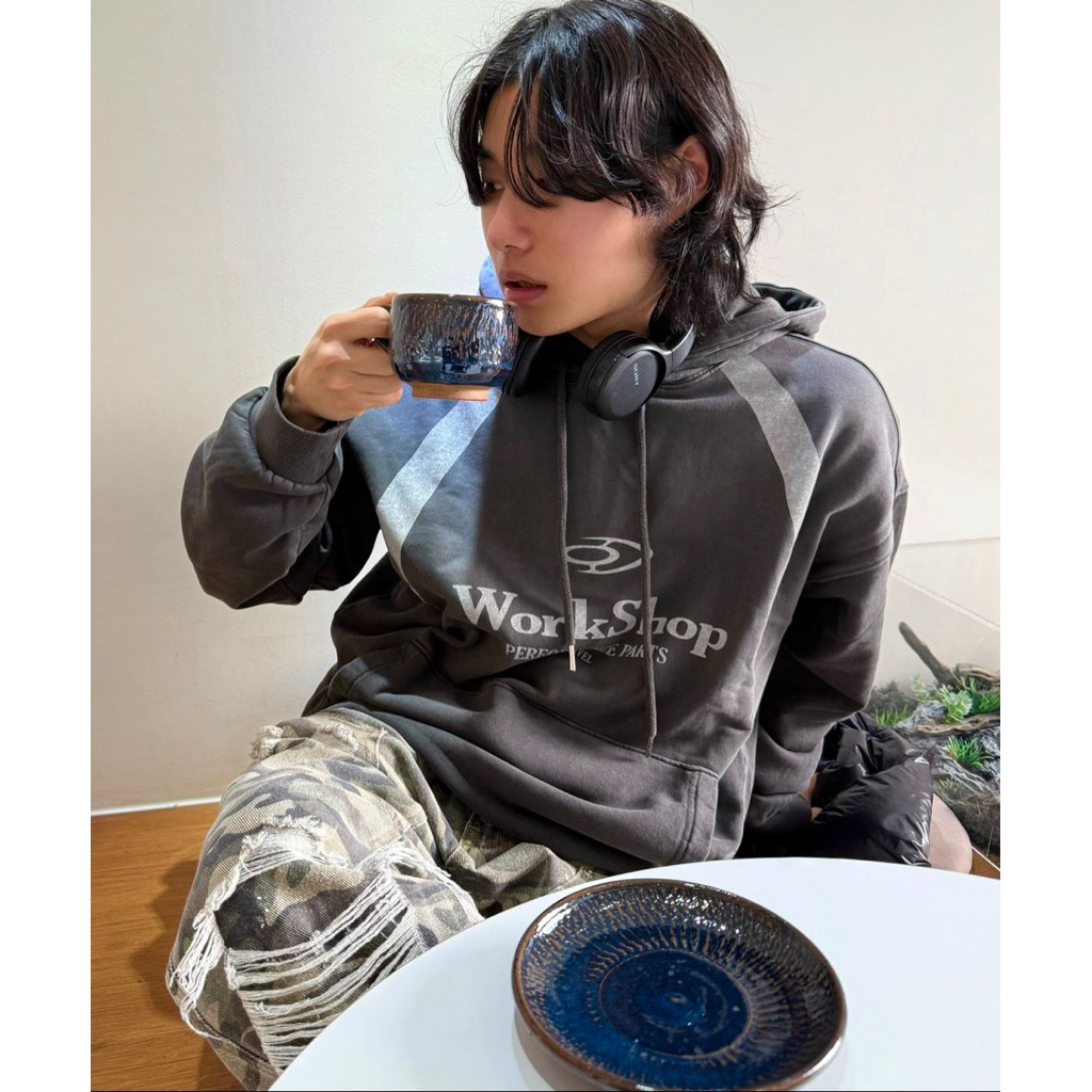 HOODIE CREWNECK WASHED PIGMENT COLOUR