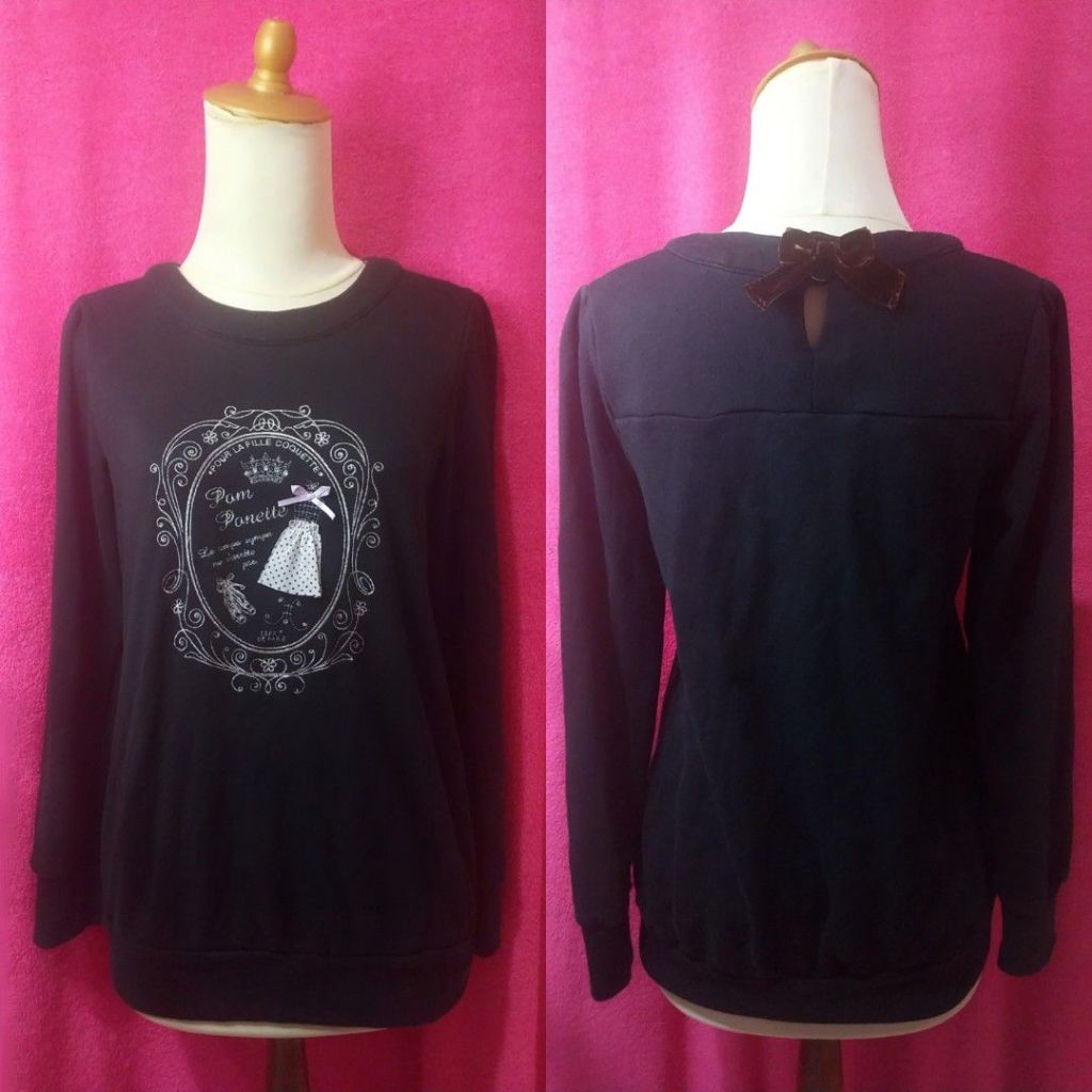 (Baca Deskripsi) Baju Kaos Hitam Lengan Panjang Anak Perempuan Cewek Remaja Black Long Sleeve Top Po