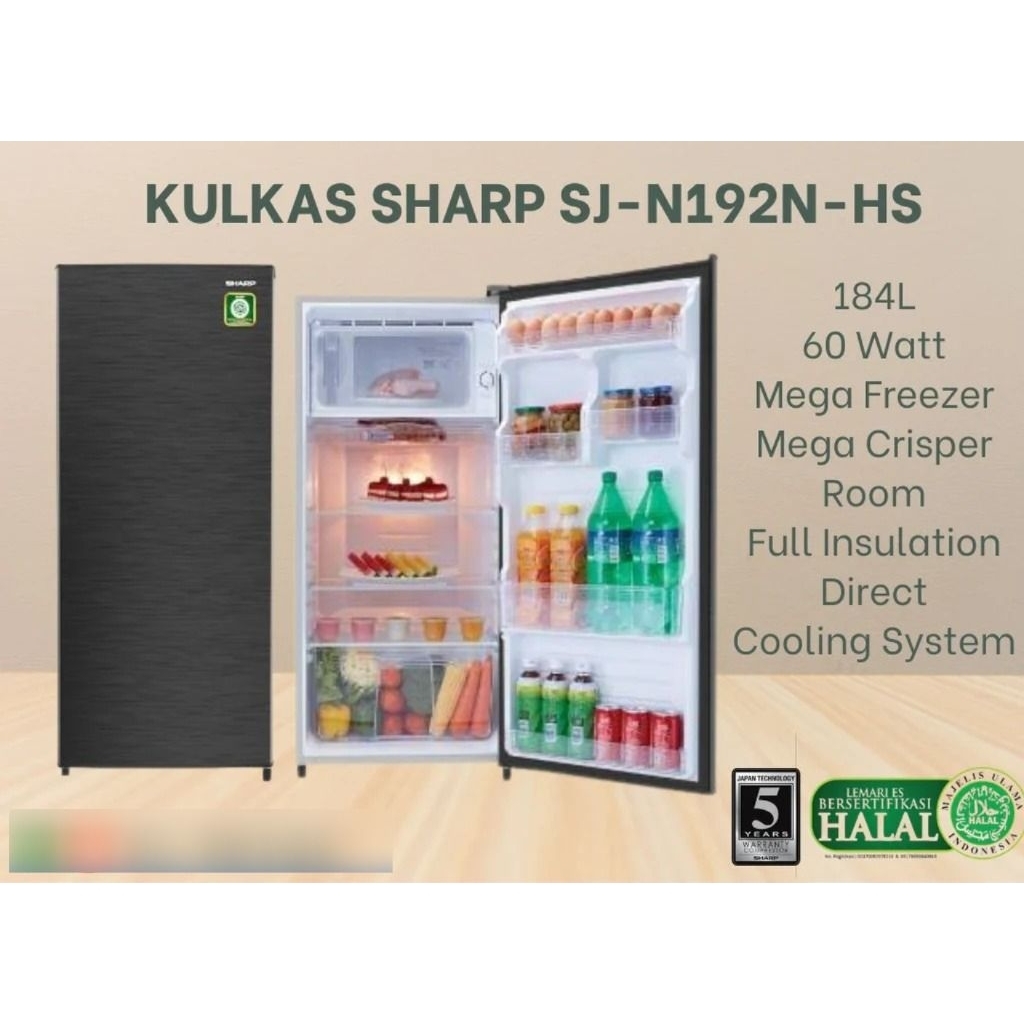 SHARP Kulkas 1 Pintu SJ N192N HS