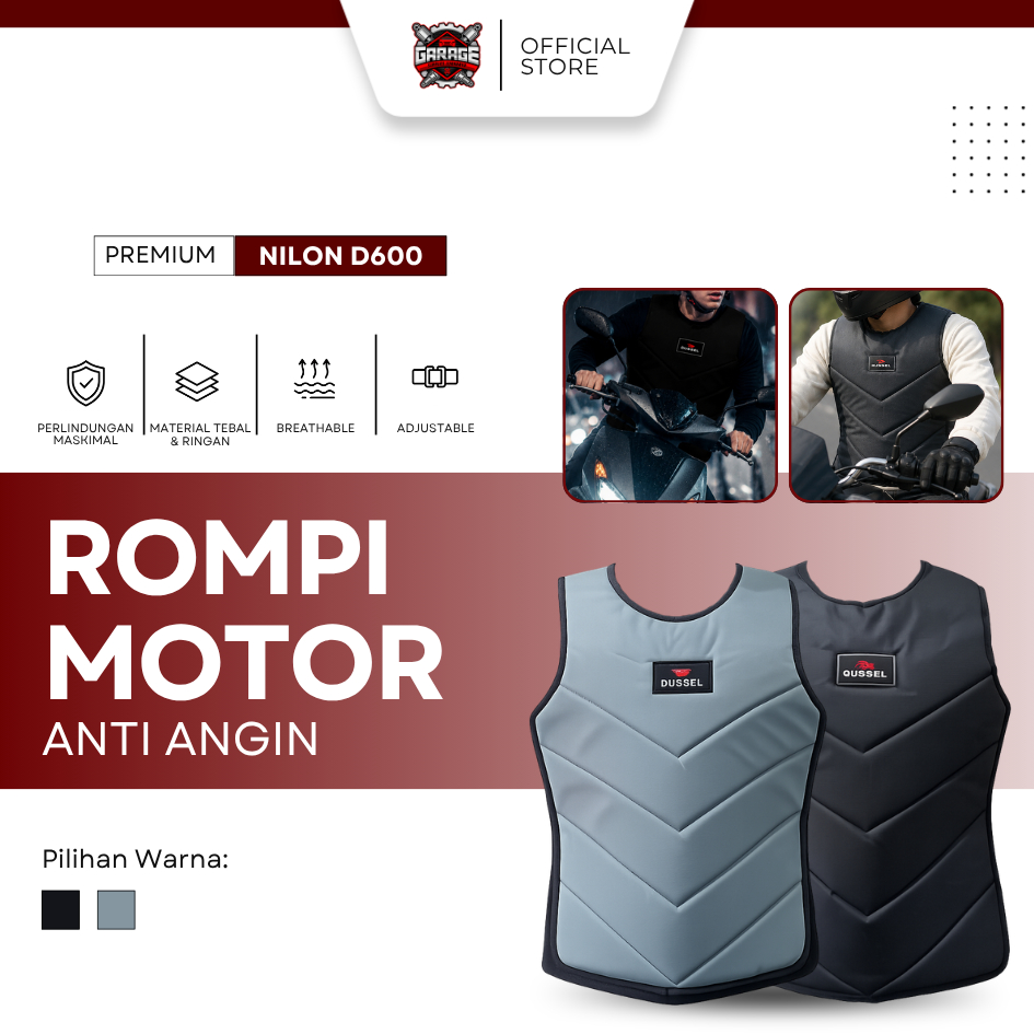 ROMPI MOTOR ANTI ANGIN BODY /  PROTECTOR PELINDUNG DADA TOURING RIDER TERMURAH DAN TERLARIS DUSSEL P