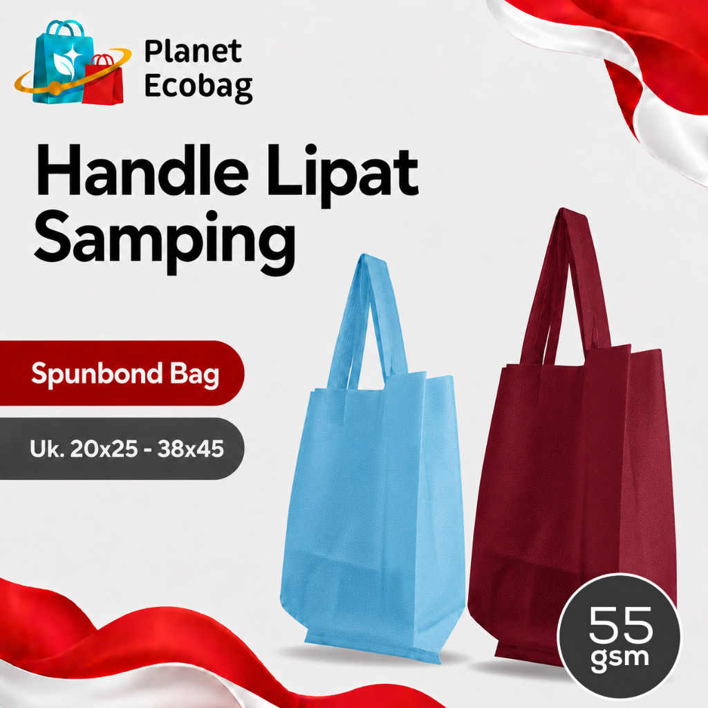 HLS SUPER ECO Tas Spunbond Goodie Bag Laken Handle 4 Ukuran 20x25 25x35 30x40 38x45 Tebal Polos