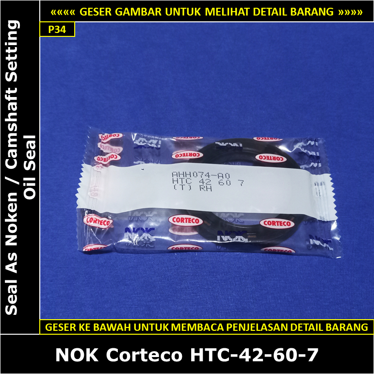 Seal As Noken Toyota Hiace Diesel LH11 1981-1985 2200 cc NOK Corteco HTC-42-60-7 Camshaft Setting Oi