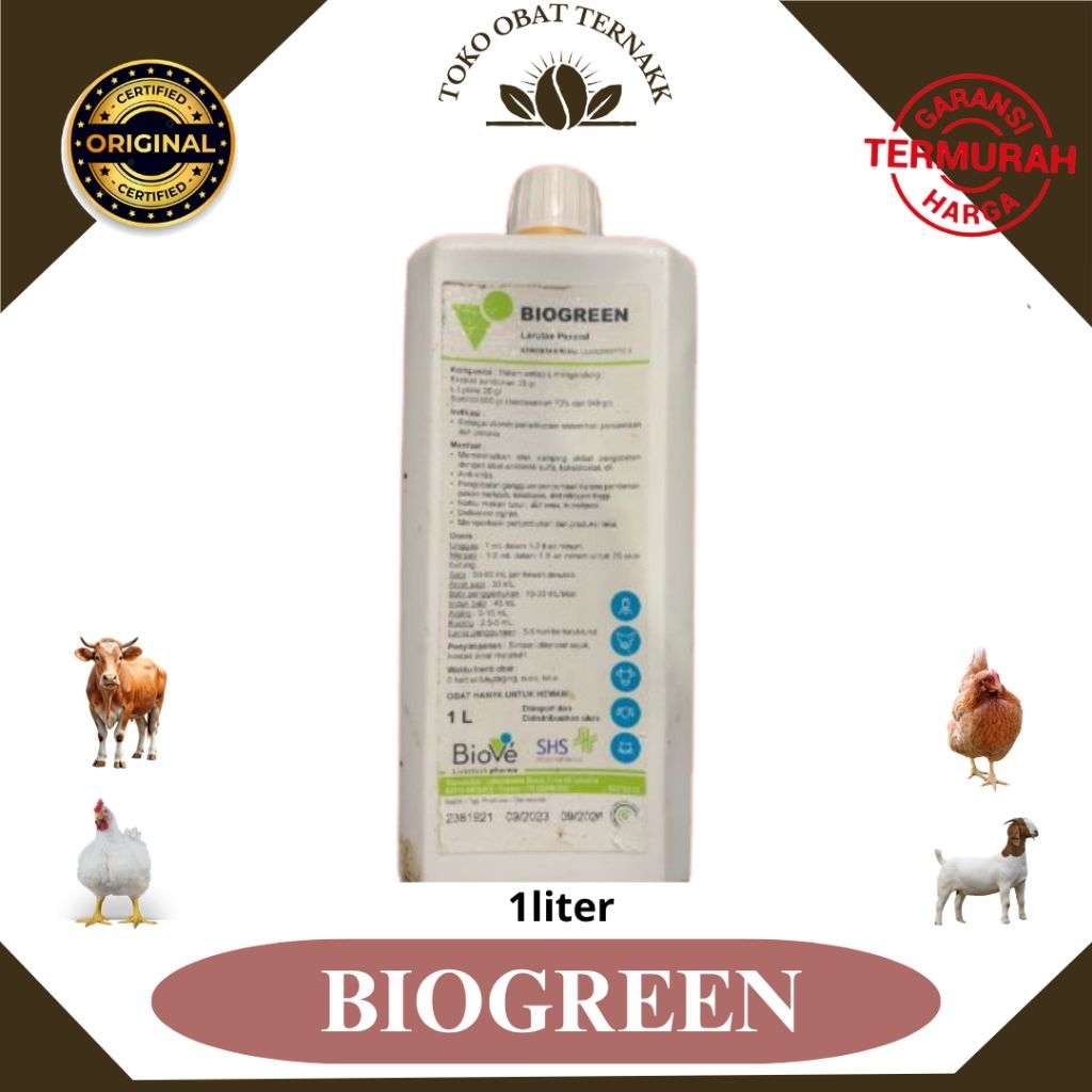 biogreen 1 liter
supplement, chicken, cow, dog,cat,pig.