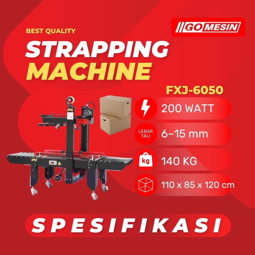 GOMESIN Semi Auto Carton Sealer FXJ-6050 / Mesin Carton Sealer