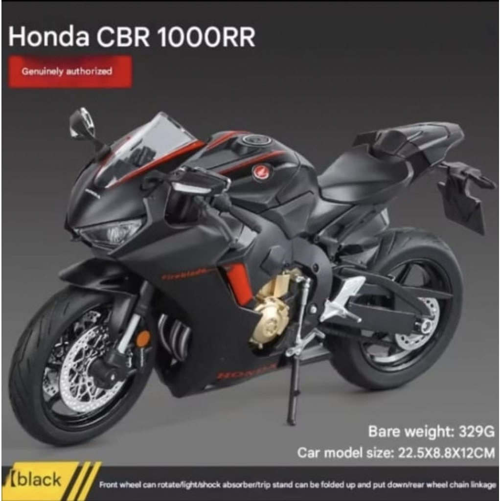 Diecast Official Honda CBR1000 Hitam 1:9