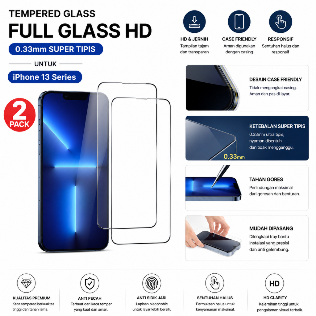 Tempered Glass for iPhone 13 Pro Max 13 Pro BASEUS Case Friendly HD Screen Guard