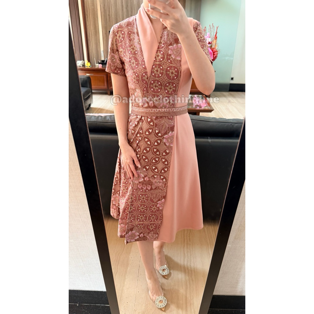 Dress Batik Scuba Salem Pink - Adore