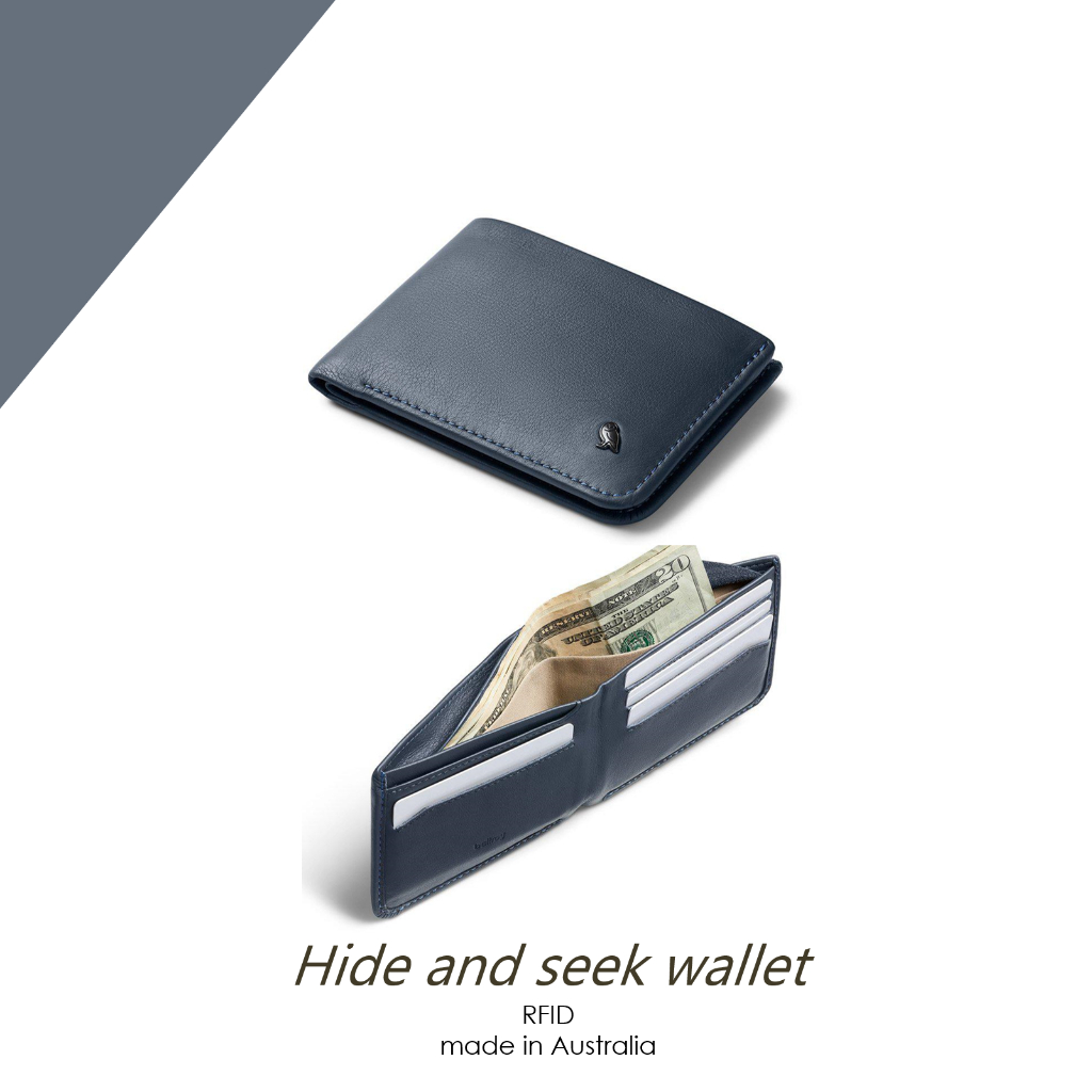 Dompet Bellroy Hide and Seek Wallet Basalt RFID Original
