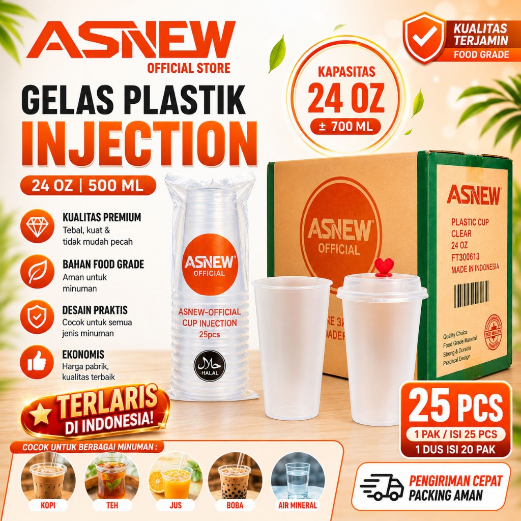 Asnew Cup Injection 24oz 700ml - 25 Pcs