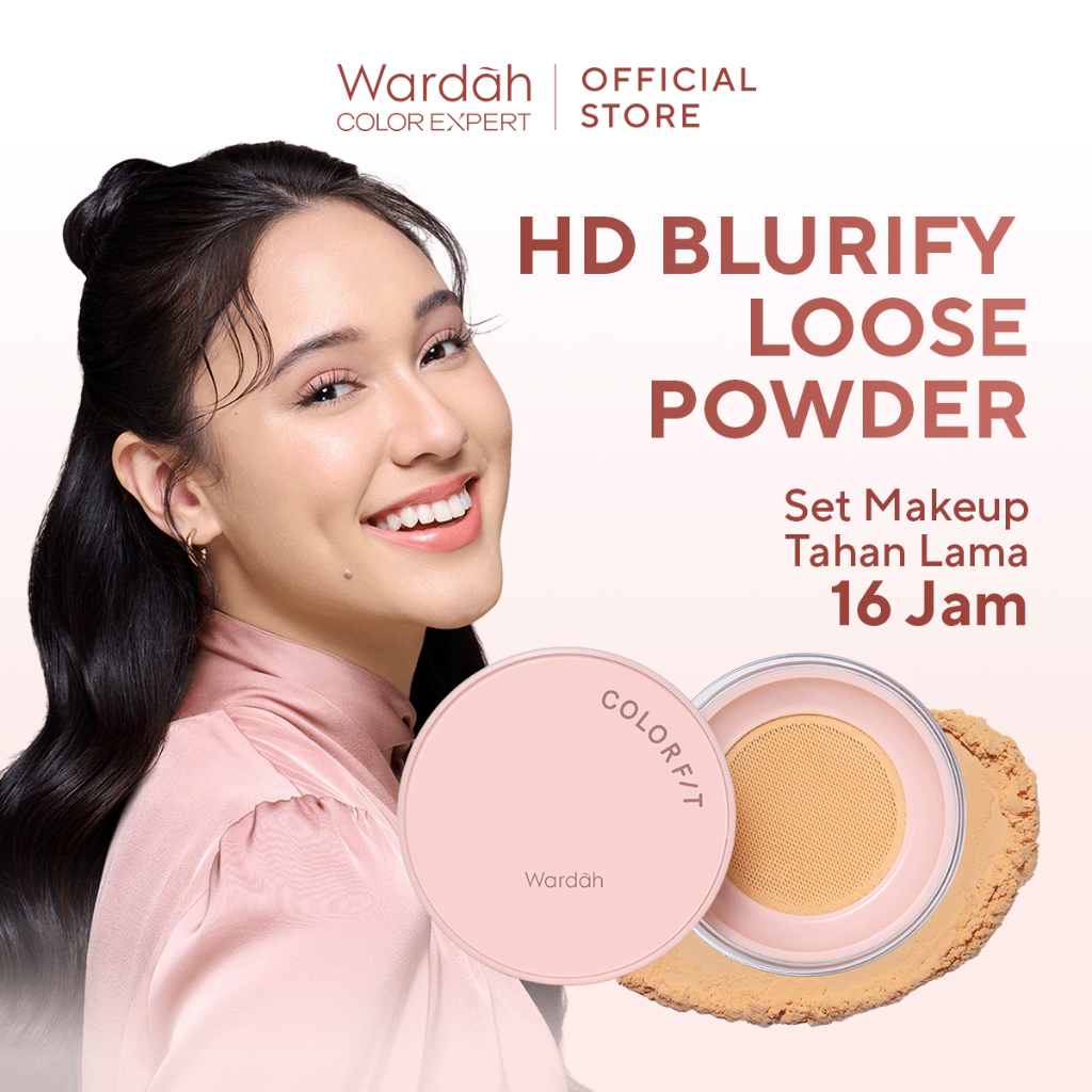 NEW! WARDAH Loose Powder Colorfit HD Blurify Loose Powder - Bedak Tabur Tahan Lama 16 Jam Oil Control Tahan Minyak Menyamarkan Pori - CICA, Halal, Non Acnegenic, Non Comedogenic, Dermatologically Tested, All Skin Type,Bedak Sashfir -Makeup
