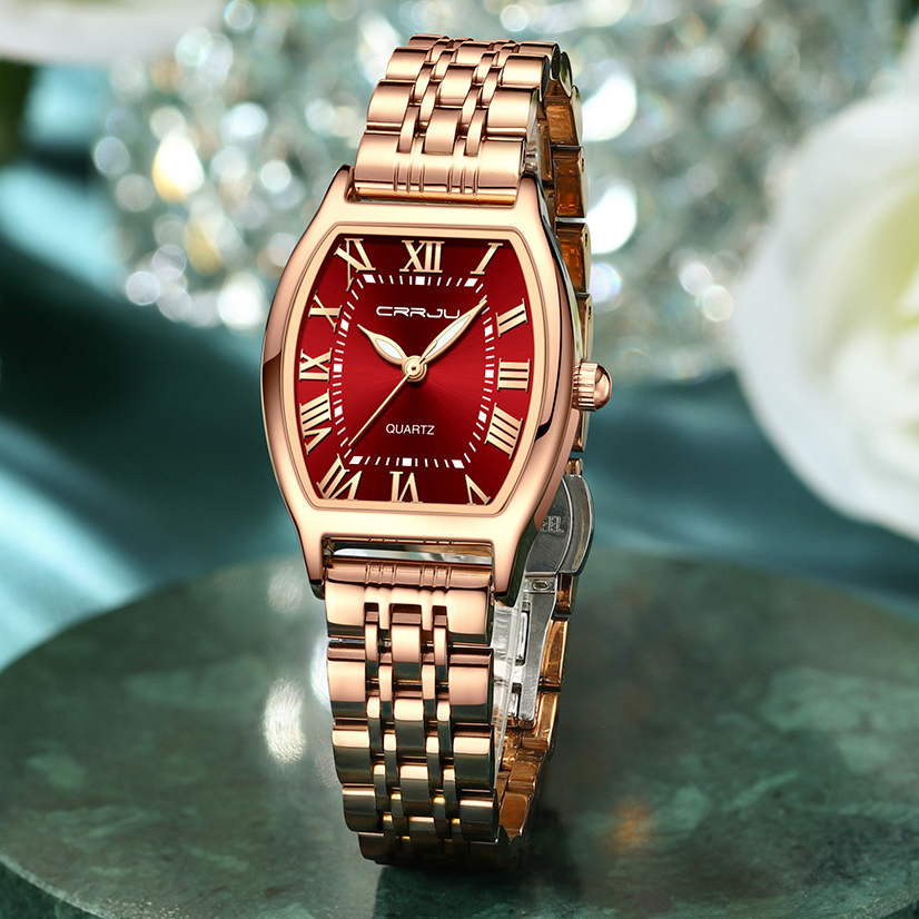 FAST DELIVERY CRRJU JAM TANGAN WANITA ELEGAN TERBARU 2023 ANTI AIR RANTAI KADO BUAT PACAR CEWEK 5013