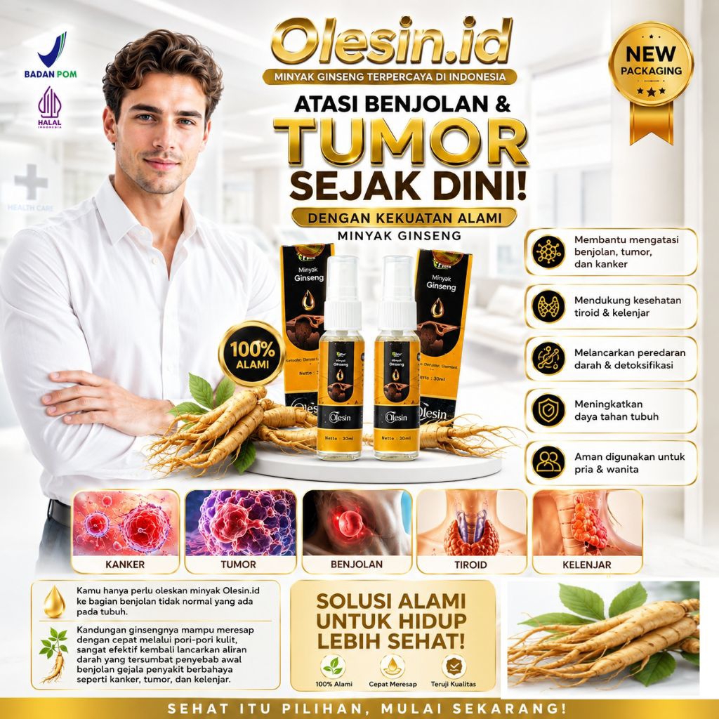 MINYAK OLESIN ORIGINAL BPOM | HERBAL ALAMI ATASI MASALAH BENJOLAN, KELENJAR GETAH BENING, TIROID | M