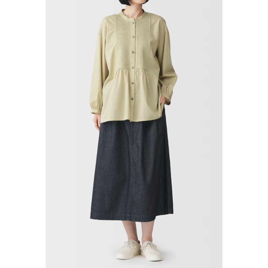 Women's washed denim easy skirt MUJI-Po